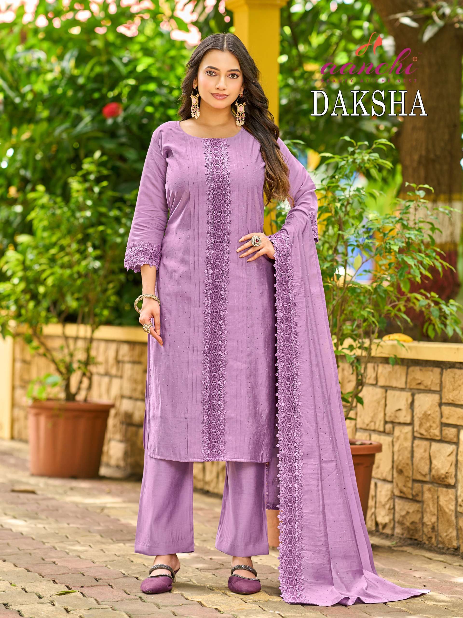 AANCHI DAKSHA ROMAN SILK SEQUENCE DESIGNER SALWAR SUIT HEAVY TYPE FESTIVAL IN SURAT